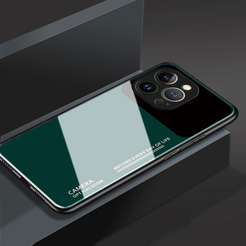 Silikon Schutzhülle Rahmen Tasche Hülle Spiegel M03 für Apple iPhone 14 Pro Grün