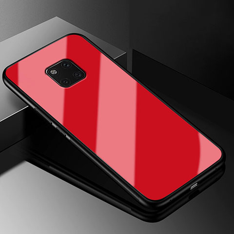 Silikon Schutzhülle Rahmen Tasche Hülle Spiegel M03 für Huawei Mate 20 Pro Rot