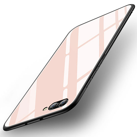 Silikon Schutzhülle Rahmen Tasche Hülle Spiegel M04 für Huawei Honor V10 Rosegold