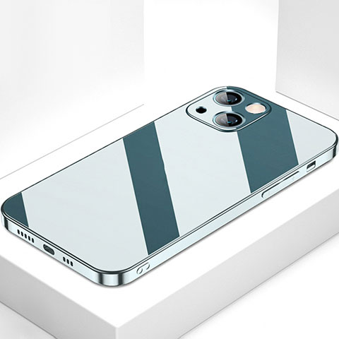 Silikon Schutzhülle Rahmen Tasche Hülle Spiegel M09 für Apple iPhone 13 Blau