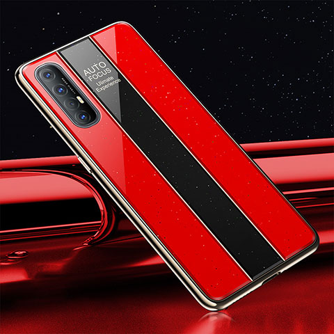 Silikon Schutzhülle Rahmen Tasche Hülle Spiegel T01 für Oppo Find X2 Neo Rot