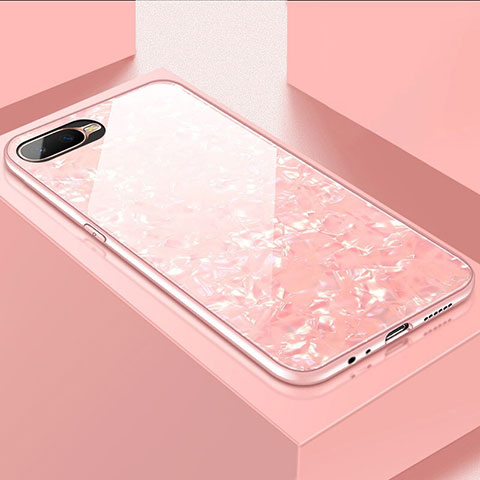 Silikon Schutzhülle Rahmen Tasche Hülle Spiegel T01 für Oppo K1 Rosa