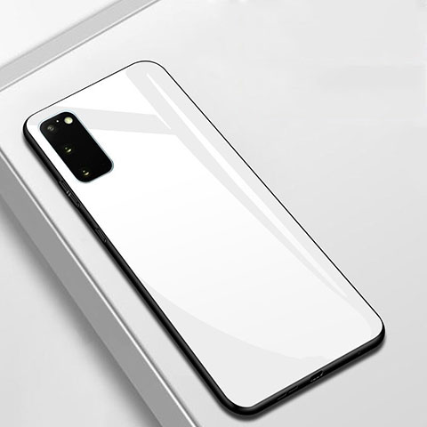 Silikon Schutzhülle Rahmen Tasche Hülle Spiegel T01 für Samsung Galaxy S20 Weiß