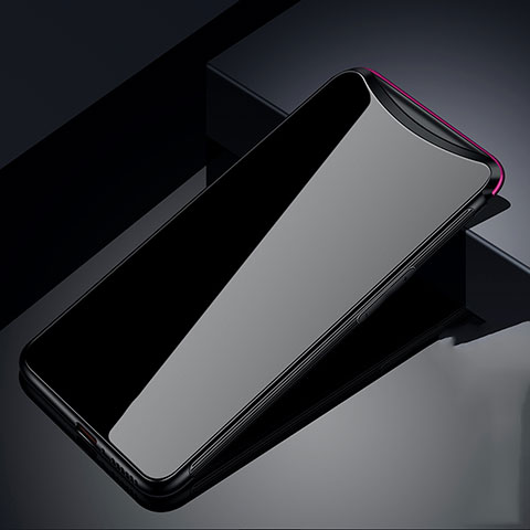 Silikon Schutzhülle Rahmen Tasche Hülle Spiegel T02 für Oppo Find X Schwarz