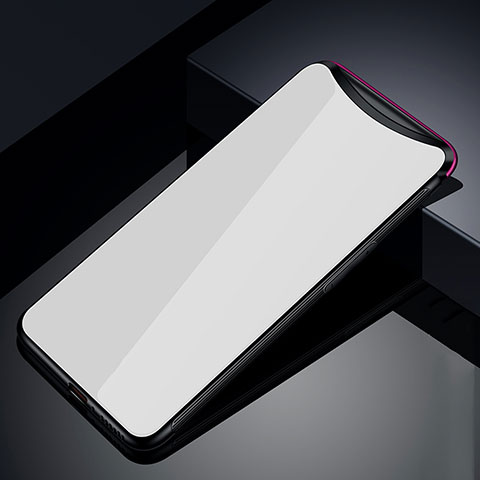 Silikon Schutzhülle Rahmen Tasche Hülle Spiegel T02 für Oppo Find X Super Flash Edition Weiß