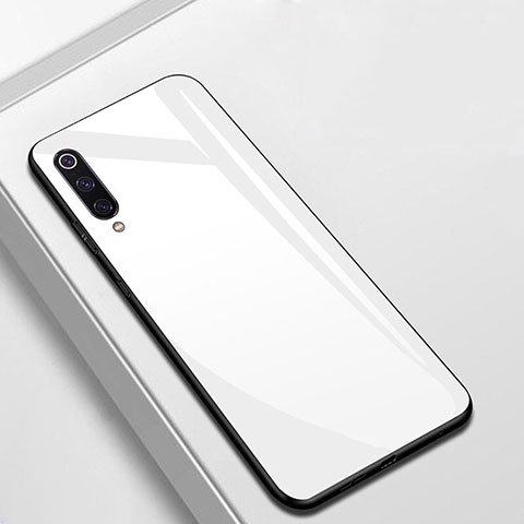 Silikon Schutzhülle Rahmen Tasche Hülle Spiegel T02 für Xiaomi Mi A3 Weiß