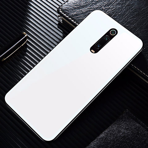 Silikon Schutzhülle Rahmen Tasche Hülle Spiegel T02 für Xiaomi Redmi K20 Pro Weiß