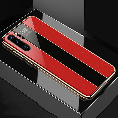 Silikon Schutzhülle Rahmen Tasche Hülle Spiegel T03 für Huawei P30 Pro New Edition Rot