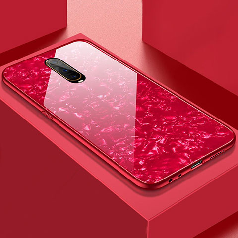 Silikon Schutzhülle Rahmen Tasche Hülle Spiegel T05 für Oppo RX17 Pro Rot