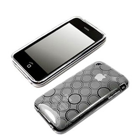 Silikon Schutzhülle Transparent Tasche Kreis für Apple iPhone 3G 3GS Weiß