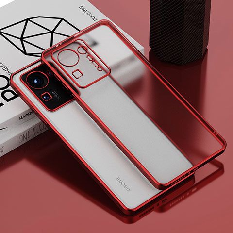 Silikon Schutzhülle Ultra Dünn Flexible Tasche Durchsichtig Transparent AK1 für Xiaomi Mi Mix 4 5G Rot