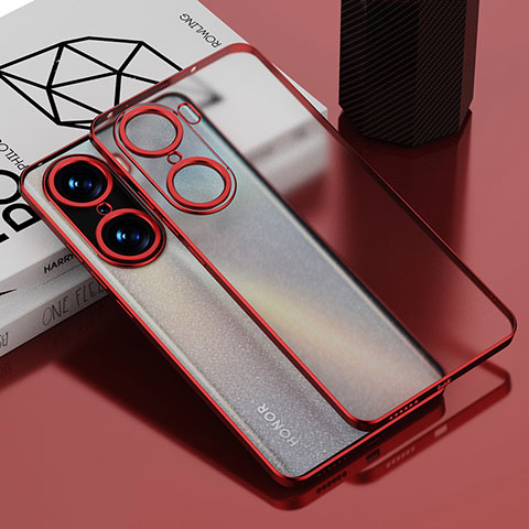 Silikon Schutzhülle Ultra Dünn Flexible Tasche Durchsichtig Transparent AN1 für Huawei Honor 60 5G Rot