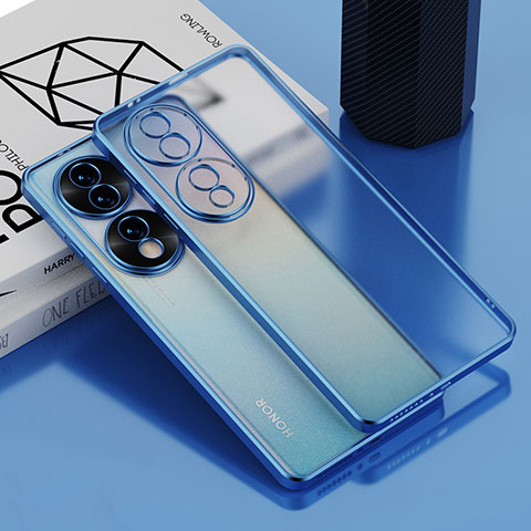 Silikon Schutzhülle Ultra Dünn Flexible Tasche Durchsichtig Transparent AN1 für Huawei Honor 70 5G Blau