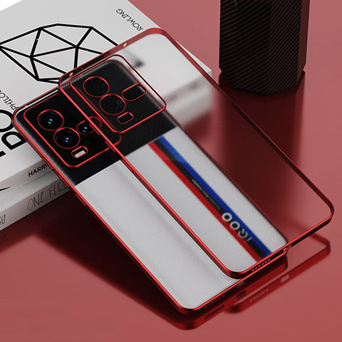 Silikon Schutzhülle Ultra Dünn Flexible Tasche Durchsichtig Transparent AN1 für Vivo iQOO 10 5G Rot
