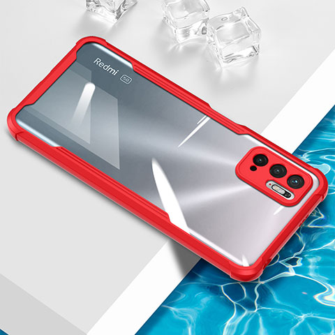 Silikon Schutzhülle Ultra Dünn Flexible Tasche Durchsichtig Transparent BH1 für Xiaomi POCO M3 Pro 5G Rot