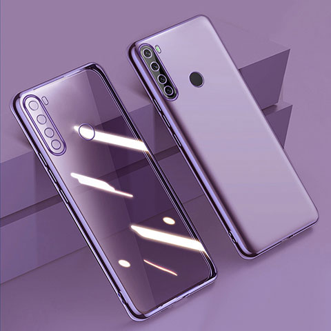 Silikon Schutzhülle Ultra Dünn Flexible Tasche Durchsichtig Transparent D01 für Xiaomi Redmi Note 8 (2021) Violett