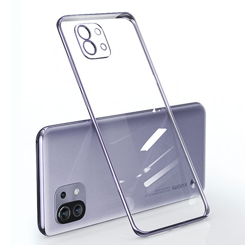 Silikon Schutzhülle Ultra Dünn Flexible Tasche Durchsichtig Transparent für Xiaomi Mi 11 5G Violett