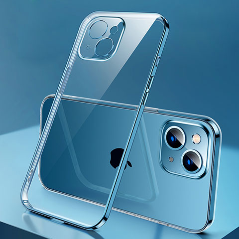 Silikon Schutzhülle Ultra Dünn Flexible Tasche Durchsichtig Transparent H01 für Apple iPhone 13 Blau