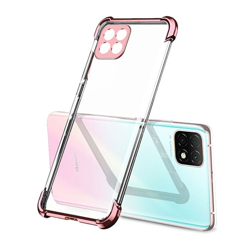 Silikon Schutzhülle Ultra Dünn Flexible Tasche Durchsichtig Transparent H01 für Huawei Enjoy 20 5G Rosegold