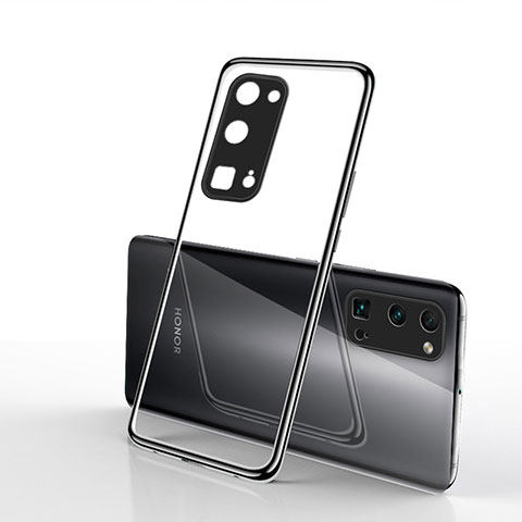 Silikon Schutzhülle Ultra Dünn Flexible Tasche Durchsichtig Transparent H01 für Huawei Honor 30 Pro Schwarz