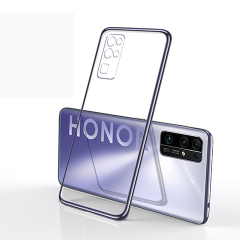 Silikon Schutzhülle Ultra Dünn Flexible Tasche Durchsichtig Transparent H01 für Huawei Honor 30 Silber