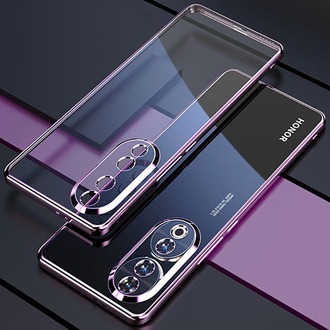 Silikon Schutzhülle Ultra Dünn Flexible Tasche Durchsichtig Transparent H01 für Huawei Honor 90 5G Violett