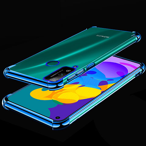 Silikon Schutzhülle Ultra Dünn Flexible Tasche Durchsichtig Transparent H01 für Huawei Honor Play4T Blau