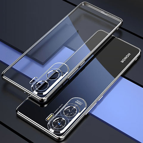 Silikon Schutzhülle Ultra Dünn Flexible Tasche Durchsichtig Transparent H01 für Huawei Honor X50i 5G Silber