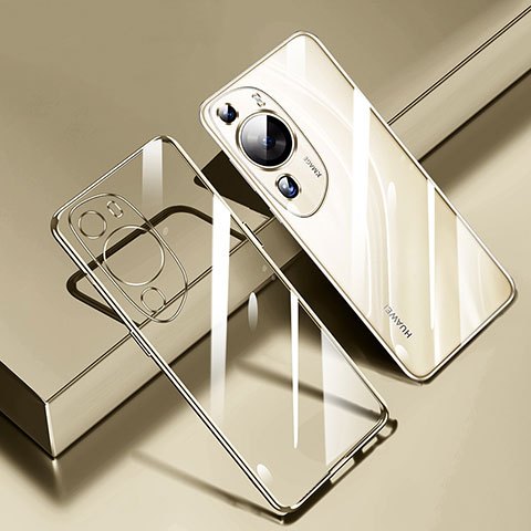 Silikon Schutzhülle Ultra Dünn Flexible Tasche Durchsichtig Transparent H01 für Huawei P60 Art Gold