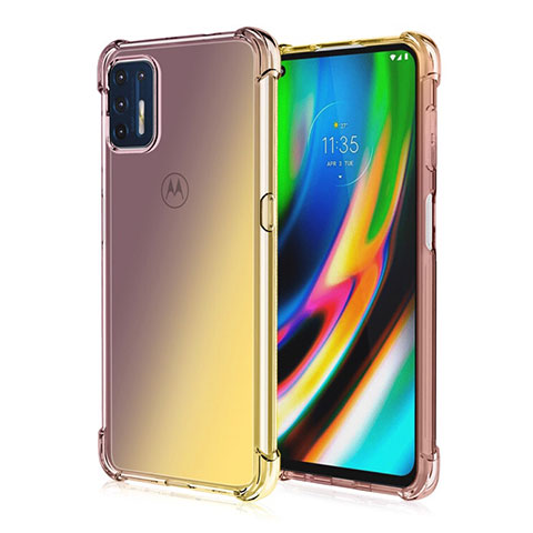 Silikon Schutzhülle Ultra Dünn Flexible Tasche Durchsichtig Transparent H01 für Motorola Moto G9 Plus Braun