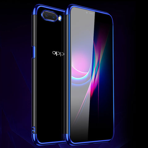 Silikon Schutzhülle Ultra Dünn Flexible Tasche Durchsichtig Transparent H01 für Oppo A12e Blau