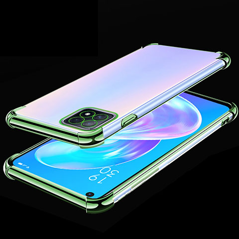 Silikon Schutzhülle Ultra Dünn Flexible Tasche Durchsichtig Transparent H01 für Oppo A72 5G Grün