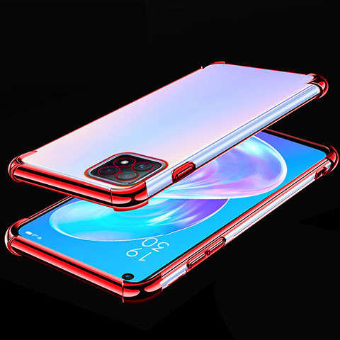 Silikon Schutzhülle Ultra Dünn Flexible Tasche Durchsichtig Transparent H01 für Oppo A72 5G Rot
