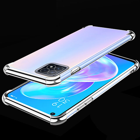 Silikon Schutzhülle Ultra Dünn Flexible Tasche Durchsichtig Transparent H01 für Oppo A72 5G Silber