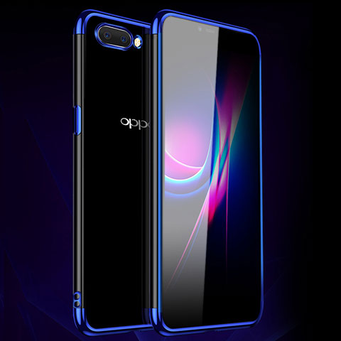 Silikon Schutzhülle Ultra Dünn Flexible Tasche Durchsichtig Transparent H01 für Oppo AX5 Blau