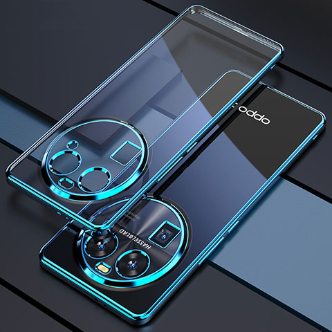 Silikon Schutzhülle Ultra Dünn Flexible Tasche Durchsichtig Transparent H01 für Oppo Find X6 5G Blau