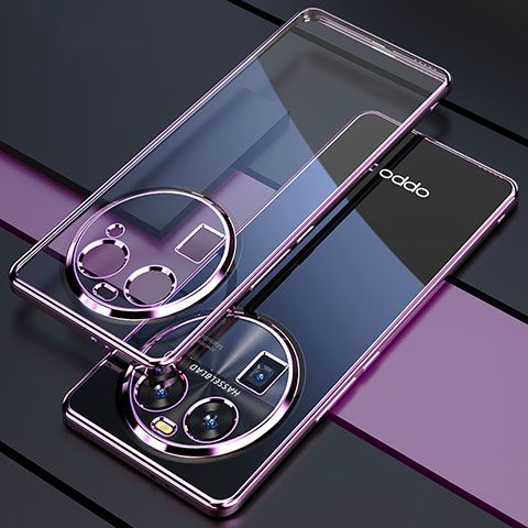 Silikon Schutzhülle Ultra Dünn Flexible Tasche Durchsichtig Transparent H01 für Oppo Find X6 5G Violett