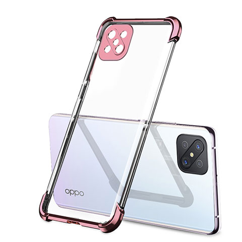 Silikon Schutzhülle Ultra Dünn Flexible Tasche Durchsichtig Transparent H01 für Oppo Reno4 Z 5G Rosegold