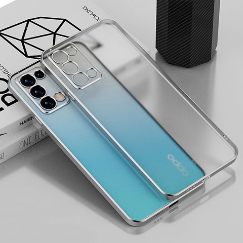 Silikon Schutzhülle Ultra Dünn Flexible Tasche Durchsichtig Transparent H01 für Oppo Reno6 Pro 5G Silber