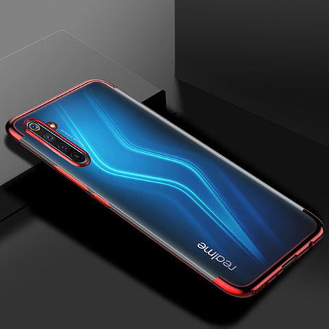 Silikon Schutzhülle Ultra Dünn Flexible Tasche Durchsichtig Transparent H01 für Realme 6 Pro Rot