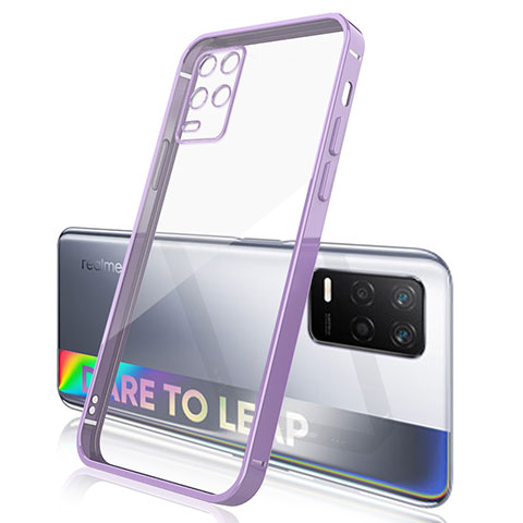 Silikon Schutzhülle Ultra Dünn Flexible Tasche Durchsichtig Transparent H01 für Realme 8 5G Violett