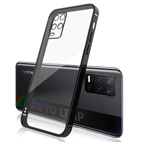 Silikon Schutzhülle Ultra Dünn Flexible Tasche Durchsichtig Transparent H01 für Realme 8s 5G Schwarz