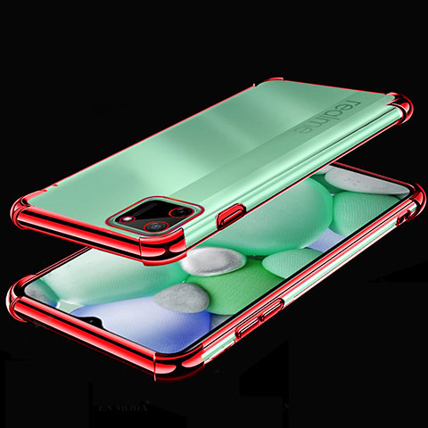 Silikon Schutzhülle Ultra Dünn Flexible Tasche Durchsichtig Transparent H01 für Realme C11 Rot