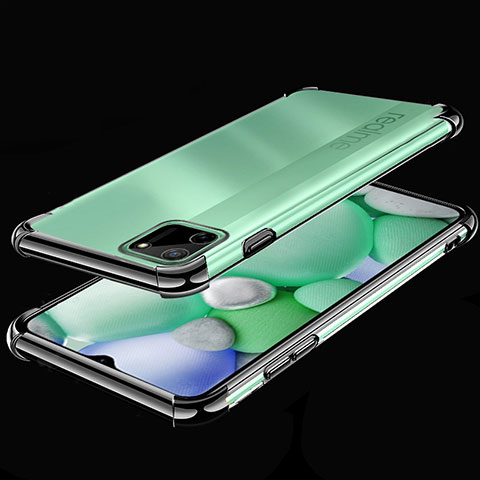 Silikon Schutzhülle Ultra Dünn Flexible Tasche Durchsichtig Transparent H01 für Realme C11 Schwarz