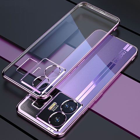 Silikon Schutzhülle Ultra Dünn Flexible Tasche Durchsichtig Transparent H01 für Realme GT Neo5 240W 5G Violett