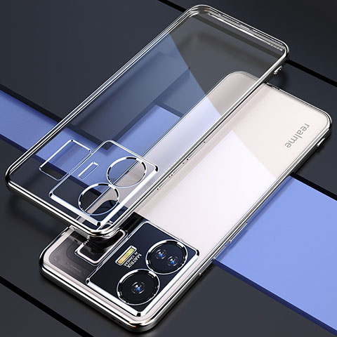 Silikon Schutzhülle Ultra Dünn Flexible Tasche Durchsichtig Transparent H01 für Realme GT5 5G Silber