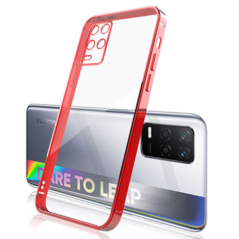 Silikon Schutzhülle Ultra Dünn Flexible Tasche Durchsichtig Transparent H01 für Realme Q3 5G Rot