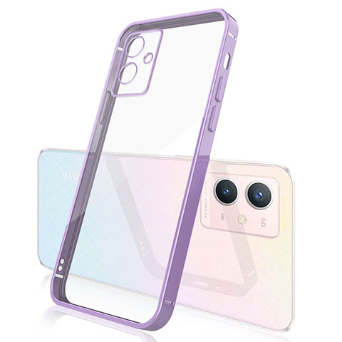Silikon Schutzhülle Ultra Dünn Flexible Tasche Durchsichtig Transparent H01 für Vivo iQOO Z6 5G Violett
