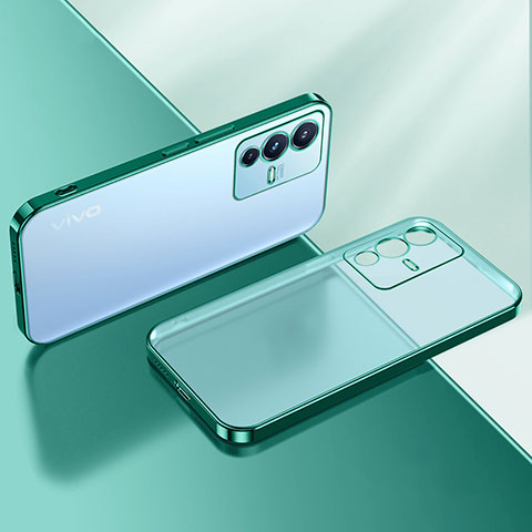 Silikon Schutzhülle Ultra Dünn Flexible Tasche Durchsichtig Transparent H01 für Vivo V23 Pro 5G Grün