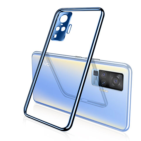 Silikon Schutzhülle Ultra Dünn Flexible Tasche Durchsichtig Transparent H01 für Vivo X50 Pro 5G Blau